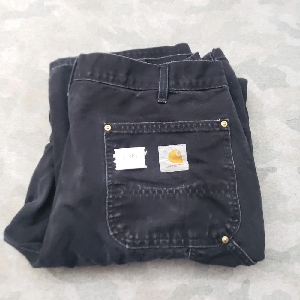 Vintage Carhartt Double Knee Pants Mens 36x34 Black B01 Workwear Made In USA